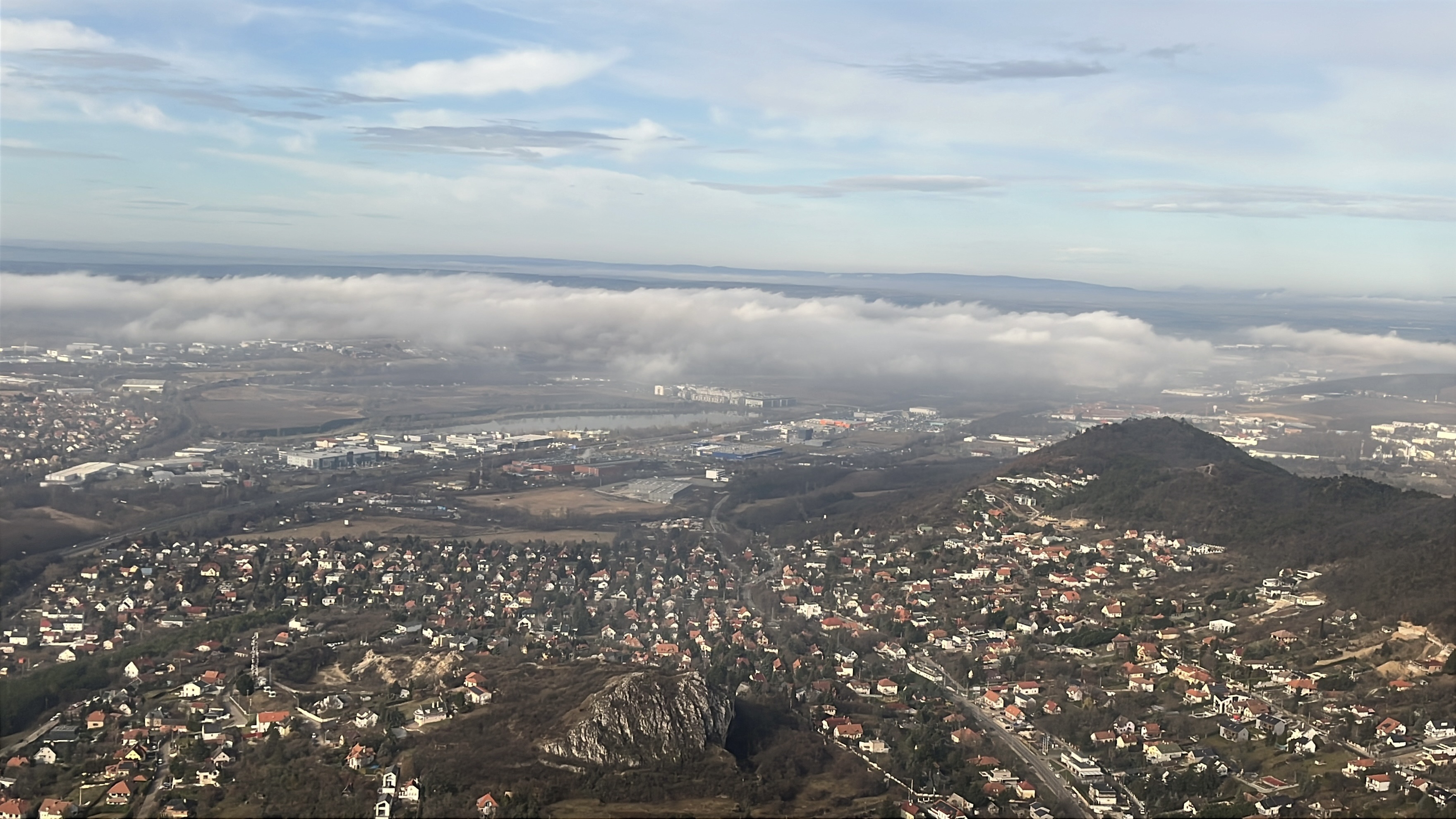 Aerial view of castle